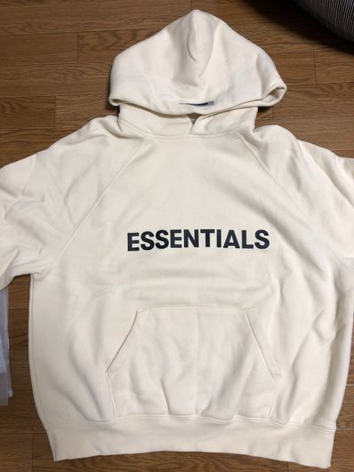 FEAR OF GOD ESSENTIALS 3D Silicon Applique Pullover Hoodie "Butter Cream"