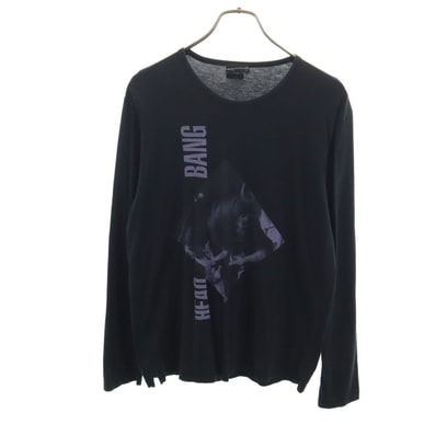 LAD MUSICIAN ラッドミュージシャン 日本製 HEAD BANG 長袖 Tシャツ 46 ブラック ロンT