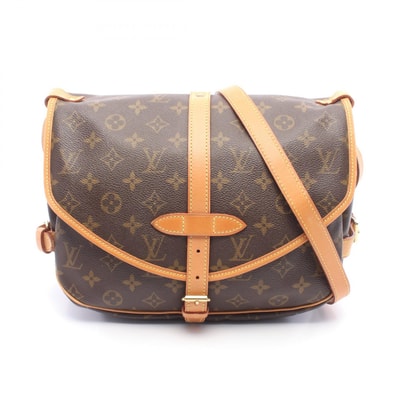 ルイ・ヴィトン LOUIS VUITTON ソミュール30 ショルダーバッグ バッグ PVCコーティングキャンバス レザー モノグラム レディース ブラウン系 M42256 【中古】