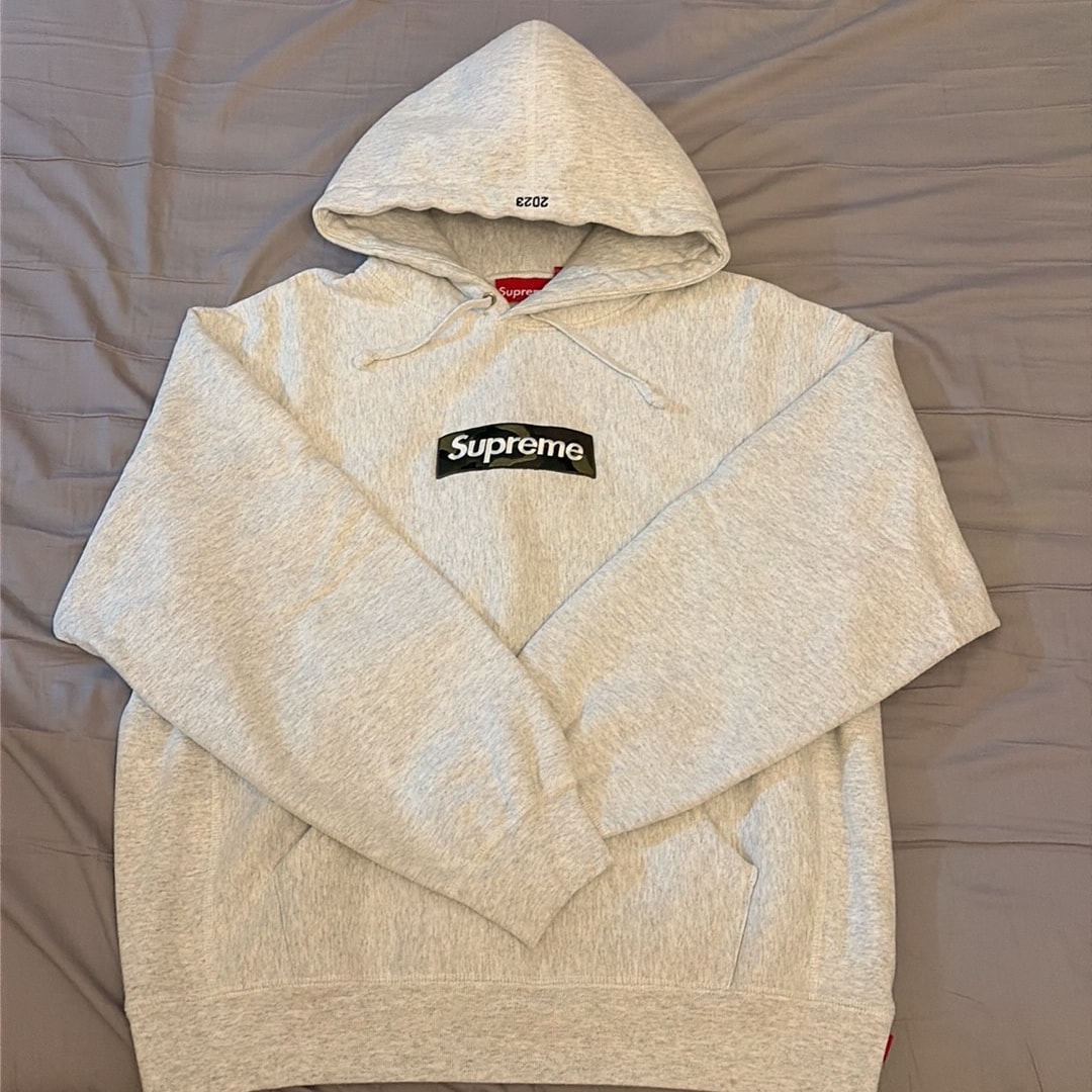 Supreme Box Logo Hooded Sweatshirt "Ash Grey" (23FW)