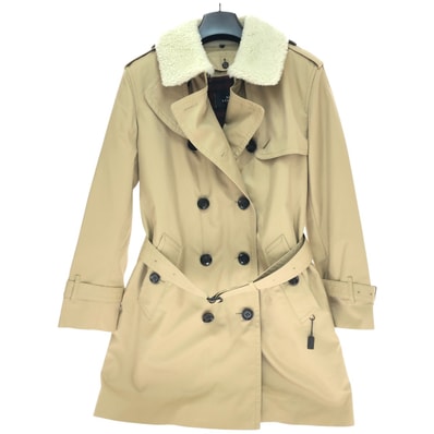 □□COACH コーチ コート トレンチコート ライナー・襟ボア付 sizeMP SIZE M F76255 ベージュ