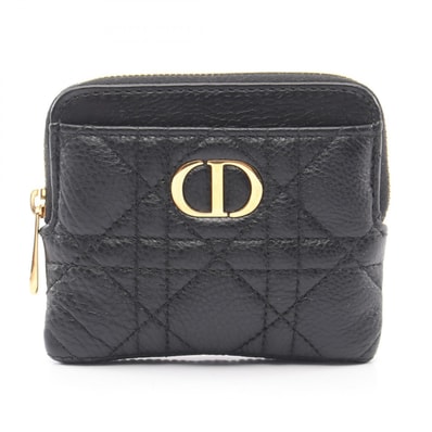 ディオール Dior Caro Lavender ウォレット カナージュ コインケース 財布 レザー レディース ブラック系 S5177UWHC_M900 【中古】