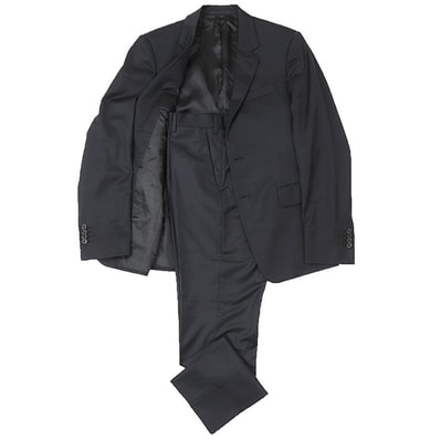 【美品】PRADA プラダ スーツ グレンチェック ウール100% サイズ 46S メンズ 2018年製 ジャケット スラックス ダークネイビー 紺 ハンガリー製