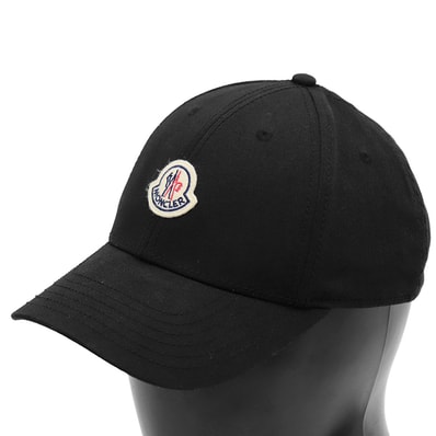 MONCLER モンクレール ベースボールキャップメンズ レディース ユニセックス ロゴ コットン100% 帽子 小物 ブラック 黒
