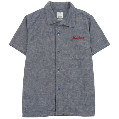 ビズビム 美品 コットン 刺繍デザイン Fairway ショートスリーブポケットシャツ トップス メンズ ブルー 2 0124205011001 24AW 2