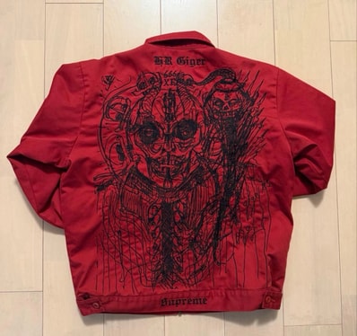 Supreme H.R. Giger Embroidered Work Jacket "Red"