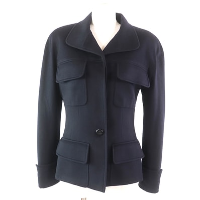 極美品 シャネル
ジャケット ダークネイビー レディース 38 98A P12245