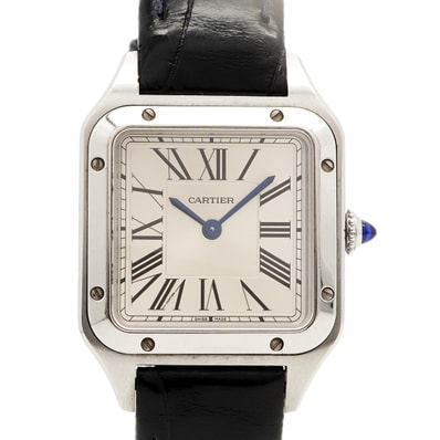 【6wda0010】カルティエ サントスSM WSSA0023 シルバー文字盤【中古】腕時計 メンズ レディース ユニセックス