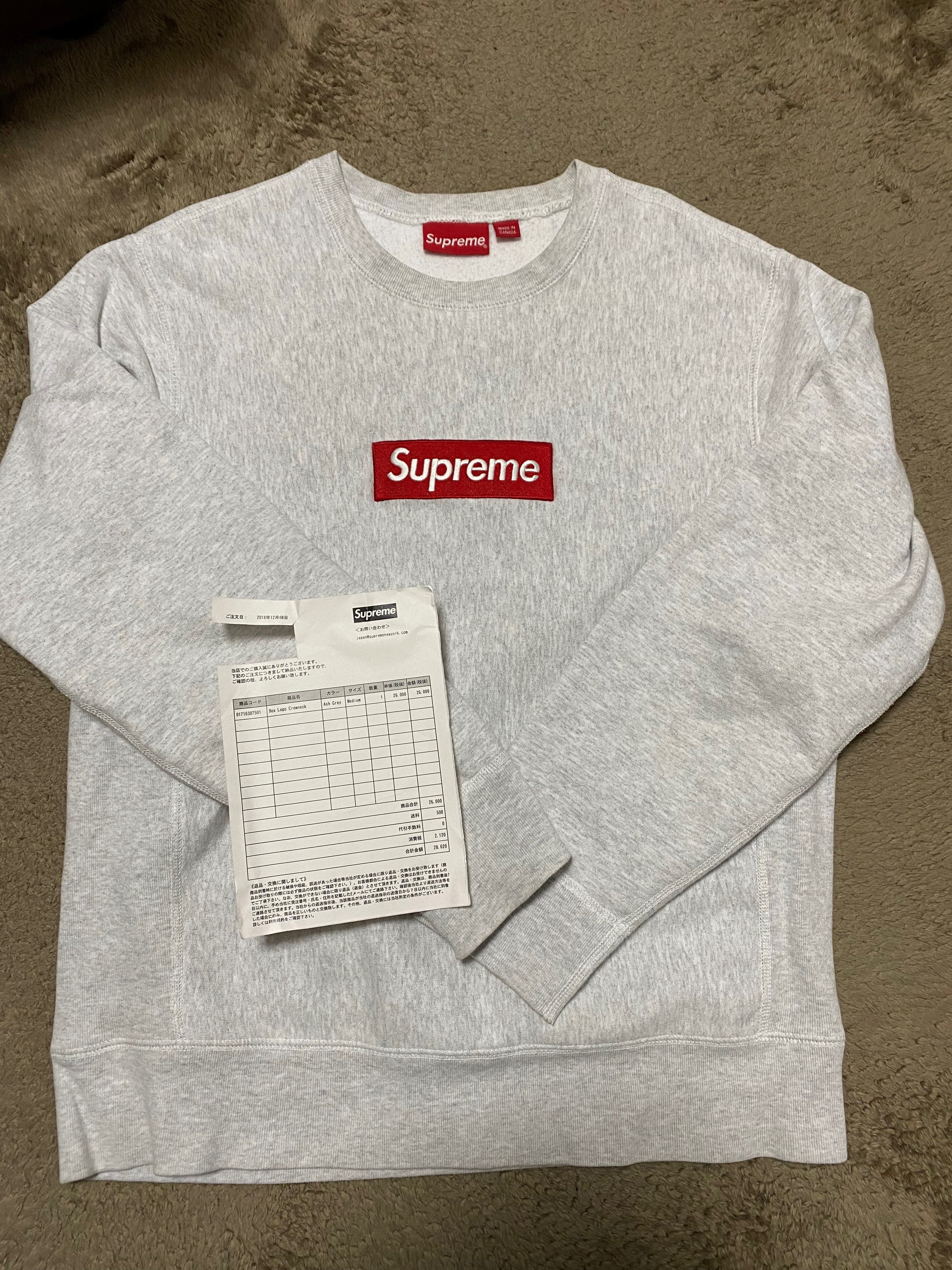 Supreme Box Logo Crewneck Sweatshirt "Ash Grey" (18FW)