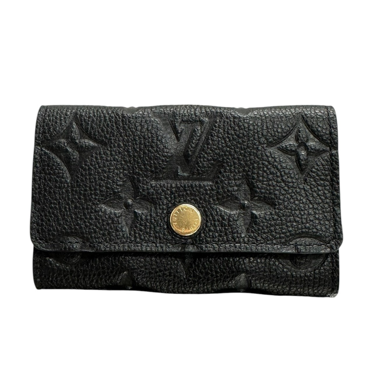 美品 LOUIS VUITTON ルイヴィトン モノグラムアンプラント ミュルティクレ6 ブラック ゴールド金具 レザー キーケース S1-00103 【中古】