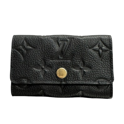 美品 LOUIS VUITTON ルイヴィトン モノグラムアンプラント ミュルティクレ6 ブラック ゴールド金具 レザー キーケース S1-00103 【中古】