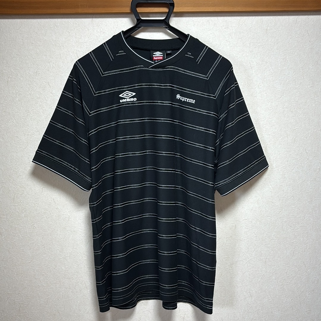 Supreme x Umbro Stripe Soccer Jersey "Black"