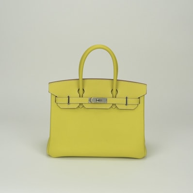 エルメス HERMES バーキン30 キャンディ バッグ トートバッグ エプソン スフレ Soufre グリムエット Gris mouette イエロー Yellow グレーGray 黄 シルバー金具 ヴォーエプソン バイカラー