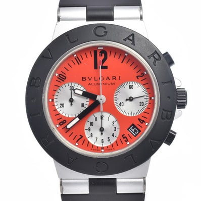 ブルガリ BVLGARI AC38TA アルミニウム 限定品 レッド 自動巻き メンズ 良品 内箱・保証書付き 腕時計 I#146502