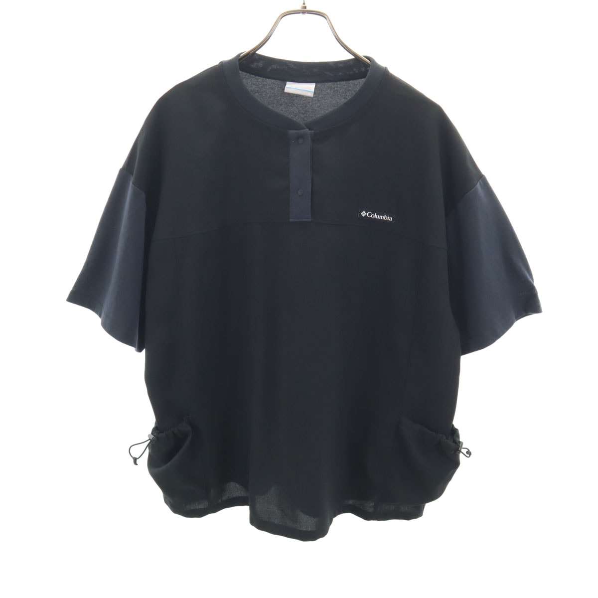 Columbia コロンビア 半袖 ヘンリーネック Tシャツ XL ブラック系 アウトドア