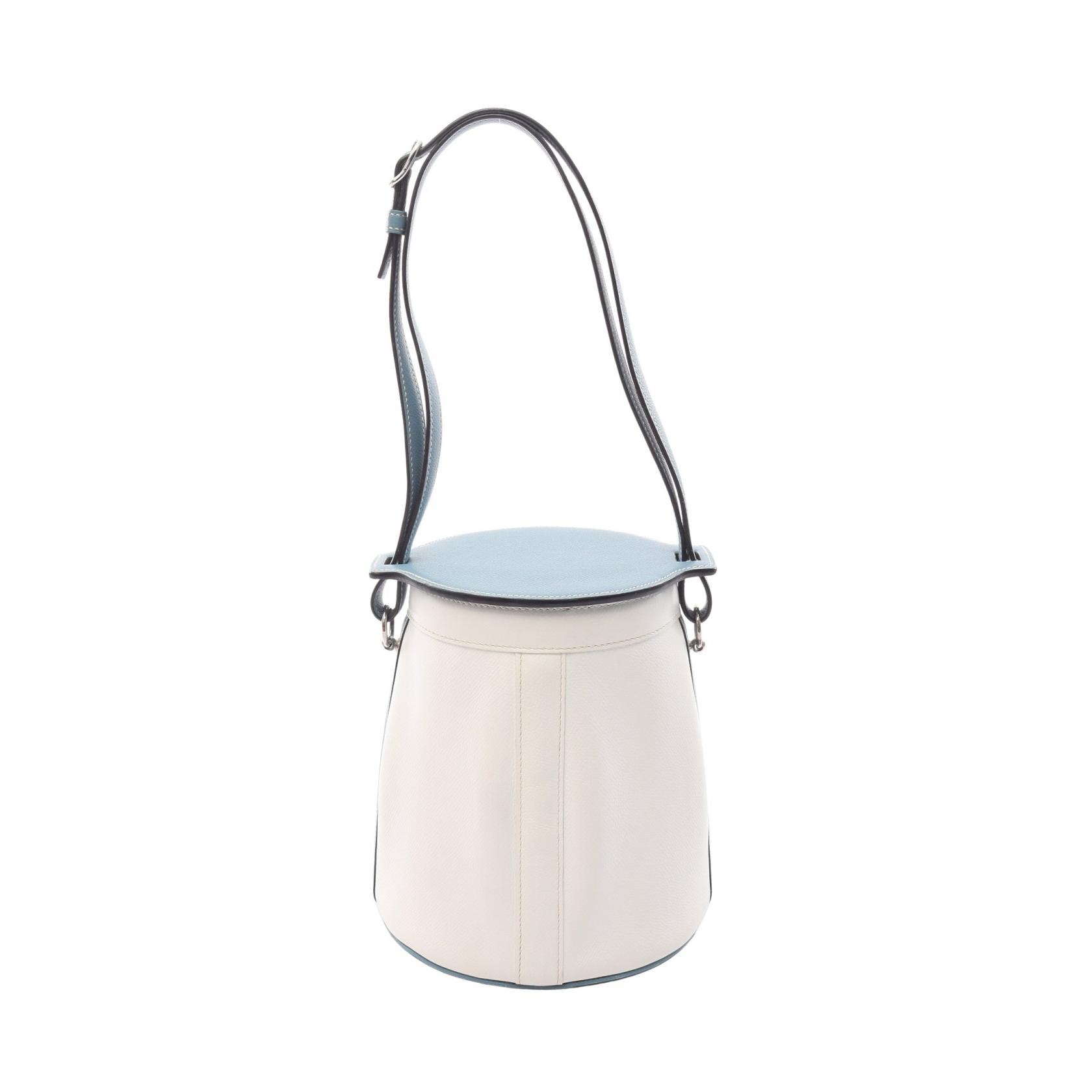 エルメス HERMES ファーミングPM ピコローレ ショルダーバッグ バッグ レザー ヴォーエプソン ヴォーエプソン ホワイト □I刻印(2005年製造) レディース ホワイト系 / ブルー系 / ブルージーン 【中古】