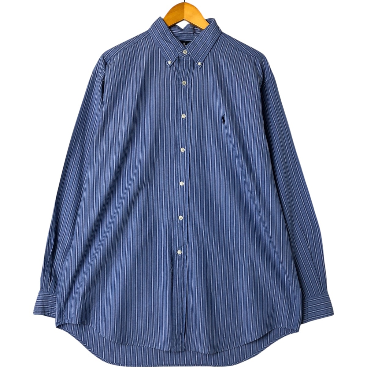 古着 ラルフローレン Ralph Lauren BLAKE マルチストライプ 長袖 ボタンダウンストライプシャツ メンズL相当/eaa551950