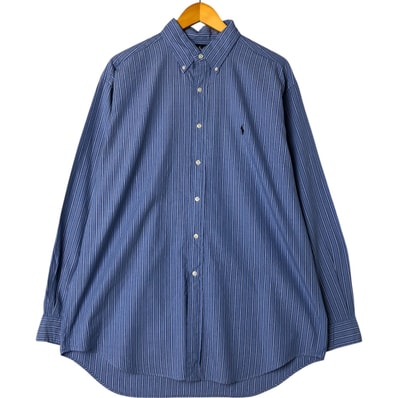古着 ラルフローレン Ralph Lauren BLAKE マルチストライプ 長袖 ボタンダウンストライプシャツ メンズL相当/eaa551950