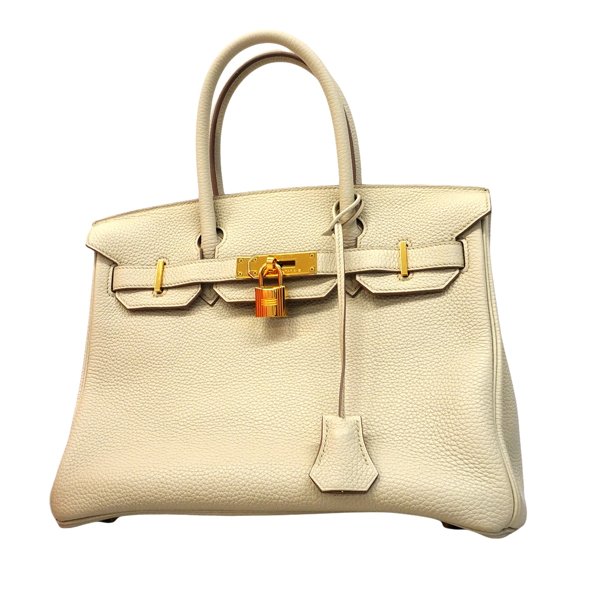 ★SALE【6fa1914】エルメス ハンドバッグ バーキン30 トリヨンクレマンス べトン ゴールド金具 C刻印【中古】レディース