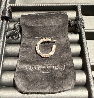Chrome Hearts Scroll 1 Hoop Earrings "Silver"