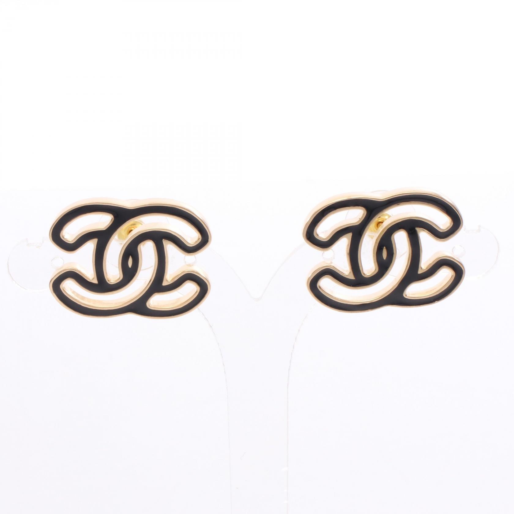 シャネル CHANEL B24A ココマーク ピアス ジュエリー GP(ゴールドメッキ) レディース ゴールド系 / ブラック系 【中古】
