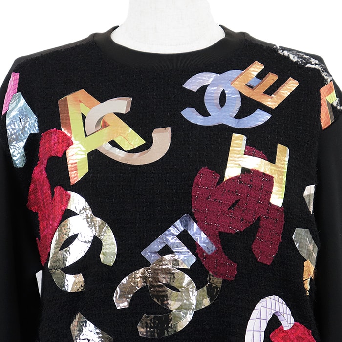 C (やや傷や汚れあり)】CHANEL シャネル ツイード スウェット サイズ