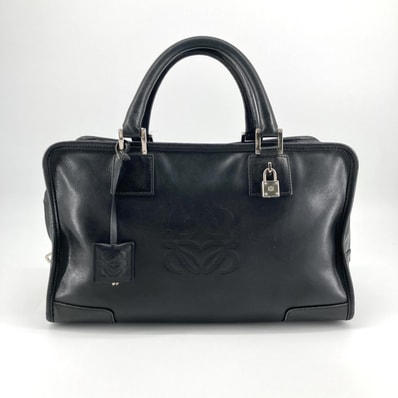 LOEWE(ロエベ) アマソナ36 ヴィンテージ アナグラム レザー 352.35.A22 ハンドバッグ ブラック