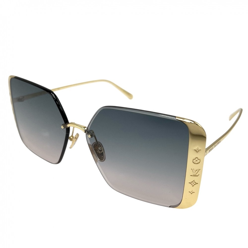 LOUIS VUITTON ルイヴィトン サングラス モノグラムフラワー サングラス・LV ムーン・メタル スクエア アイウェア 眼鏡 グラデーション Z1994U メタル ライトトータスシェル ゴールド金具 レディース 美品【中古品】
