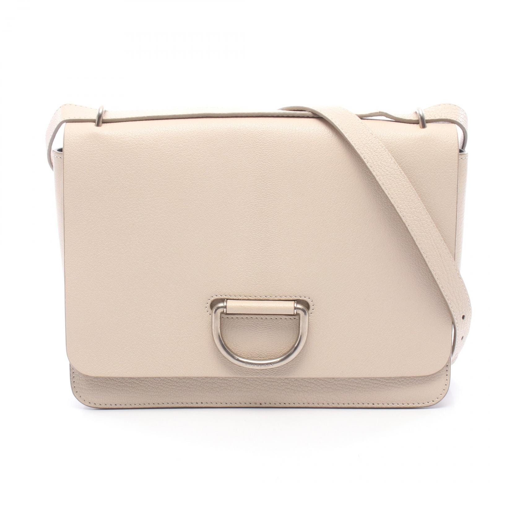 バーバリー BURBERRY Dリング ショルダーバッグ バッグ レザー レディース アイボリー系 【中古】