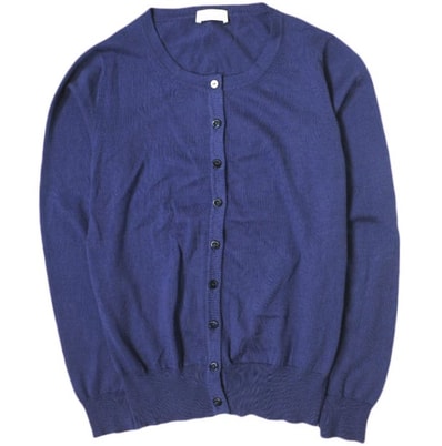 CRUCIANI クルチアーニ イタリア製 ハイゲージコットンクルーネックカーディガン CD9975 40 NAVY ニット 定価42,120円 トップス g20259