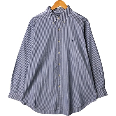 古着 ラルフローレン Ralph Lauren CLASSIC FIT 長袖 ボタンダウンストライプシャツ メンズL相当/eaa584217