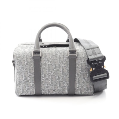 ディオール Dior LINGOT26 ランゴ オブリーク ハンドバッグ バッグ キャンバス レザー メンズ グレー系 【中古】