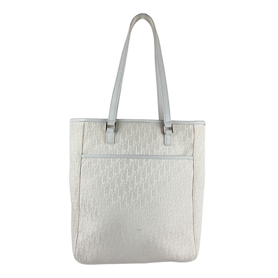 クリスチャンディオール Christian Dior ハンドバッグ キャンバス/レザー アイボリー レディース【中古】 z7314