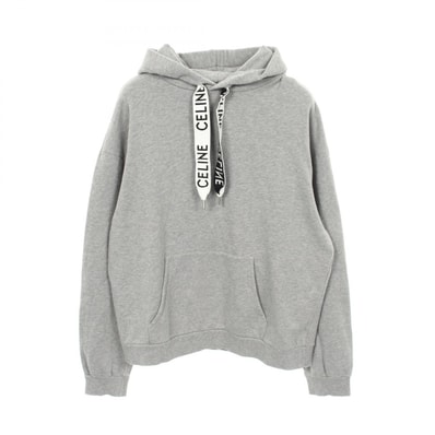 セリーヌ CELINE ロゴ ルーズ フーディ パーカー 衣料品 トップス コットン メンズ グレー系 2Y468670Q.08GC 【中古】