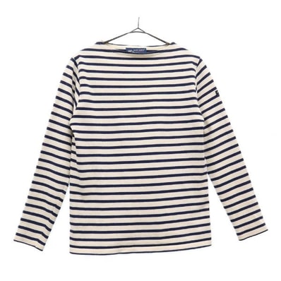 SAINT JAMES セントジェームス フランス製 ボーダー 長袖 ボートネック Tシャツ XXS バスクシャツ ロゴワッペン