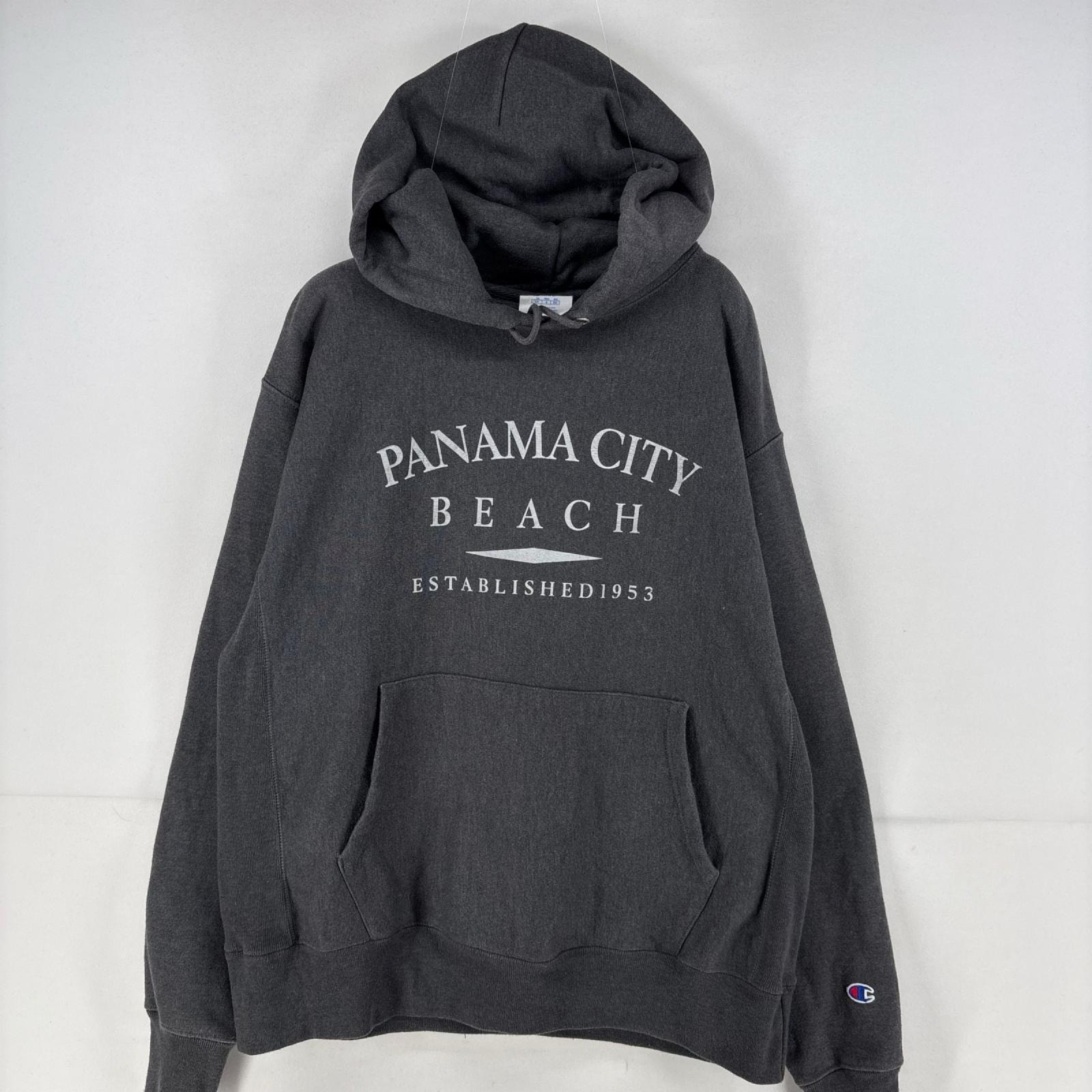 古着 チャンピオン Champion スウェット パーカー リバースウィーブ スウェット 大きいサイズ L  グレー系 プリント メンズ
