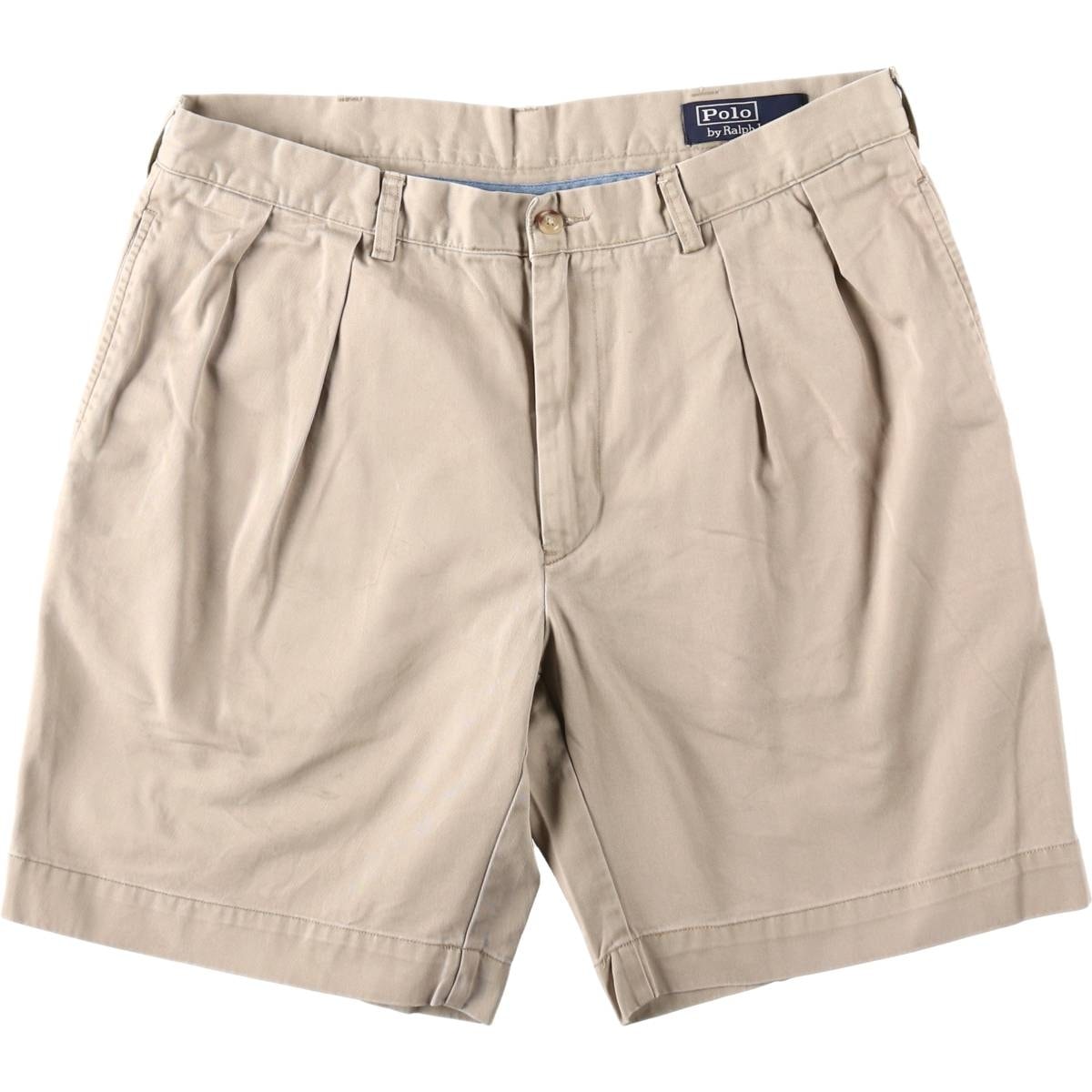古着 ラルフローレン Ralph Lauren POLO by Ralph Lauren CLASSIC FIT PLEATED 9'' ツータック チノショーツ ショートパンツ メンズw35相当/eaa653480