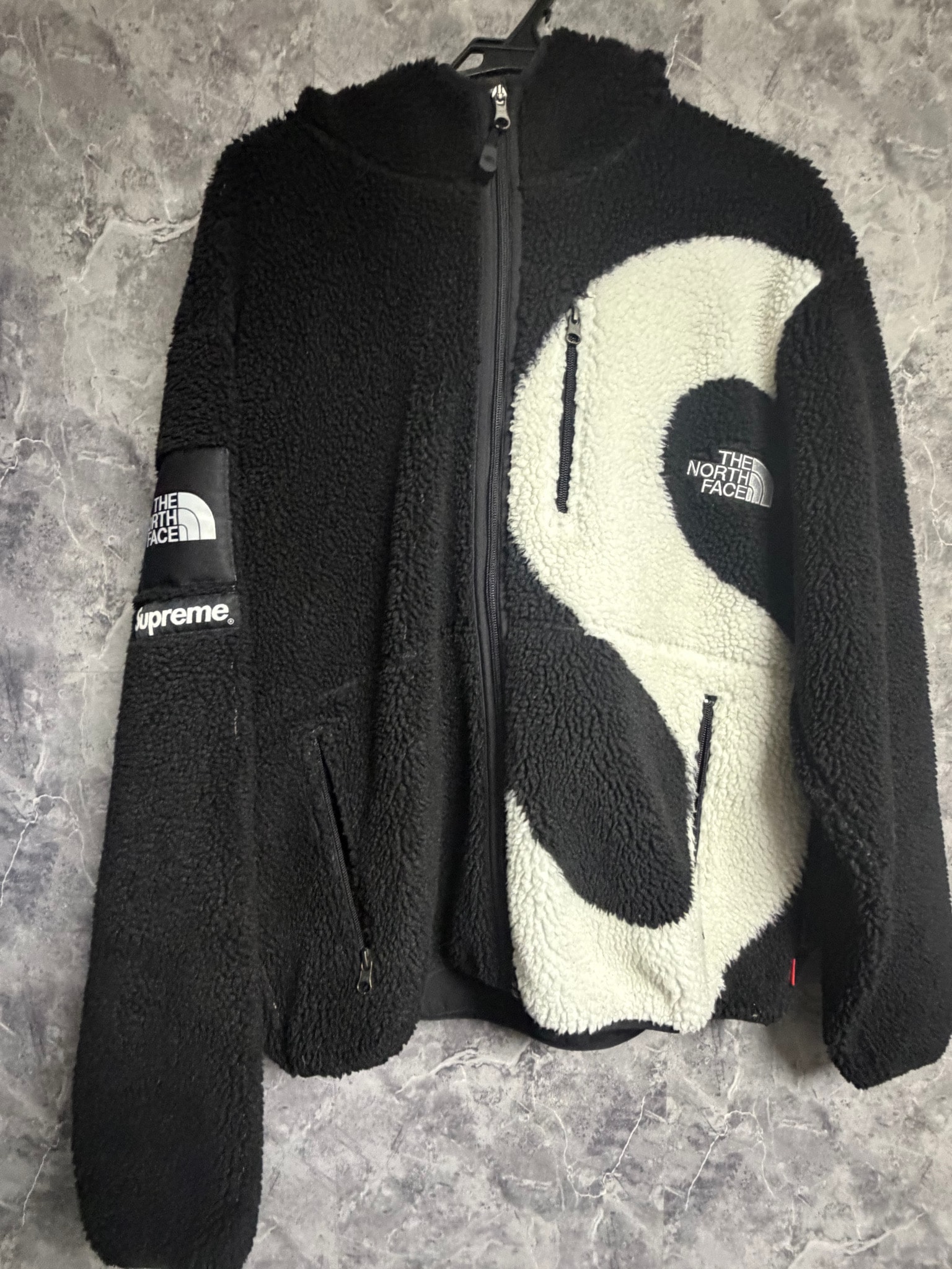 Supreme x The North Face S Logo Hooded Fleece Jacket "Black"
