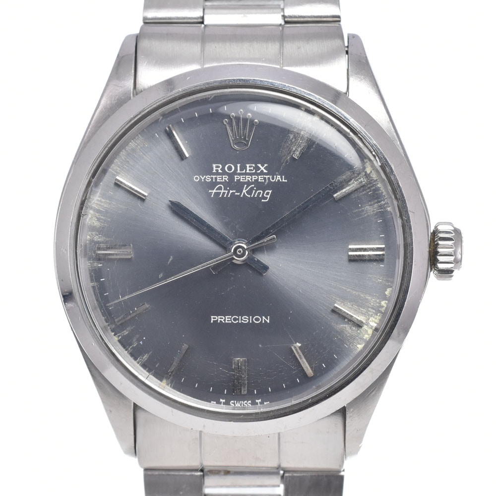 ロレックス ROLEX 5500 ヴィンテージ オイスターパーペチュアル エアキング Cal.1520 グレー 自動巻き メンズ 腕時計 O#147719