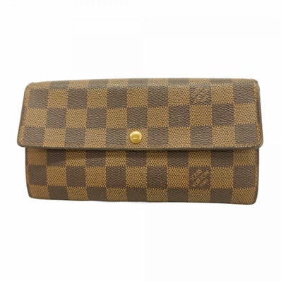 ★最終価格【6cc3981】ルイヴィトン 長財布 ダミエ ポルトフォイユサラ N61734 エベヌ【中古】レディース