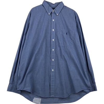 古着 ラルフローレン Ralph Lauren BLAKE 長袖 ボタンダウンチェックシャツ メンズXL相当/eaa613287