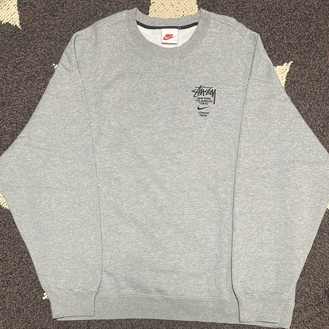 Nike x Stussy International Crewneck Sweatshirt (US Size) "Grey" DC4198-050