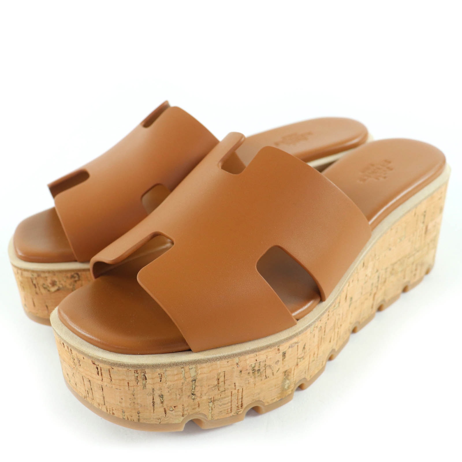 未使用品 エルメス サンダル エズ30 ナチュラル レディース 38