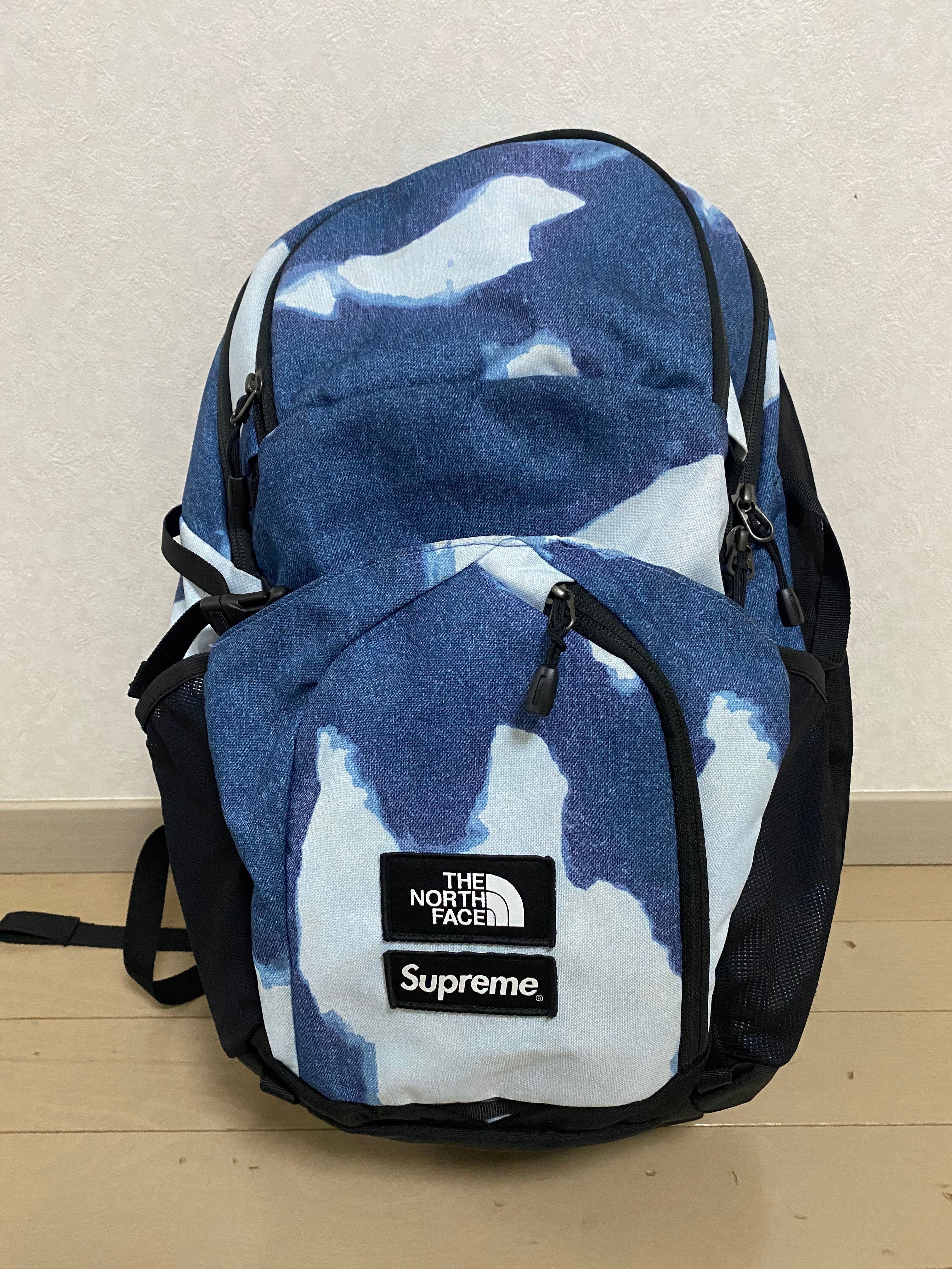 Supreme x The North Face Bleached Denim Print Pocono Backpack "Indigo"