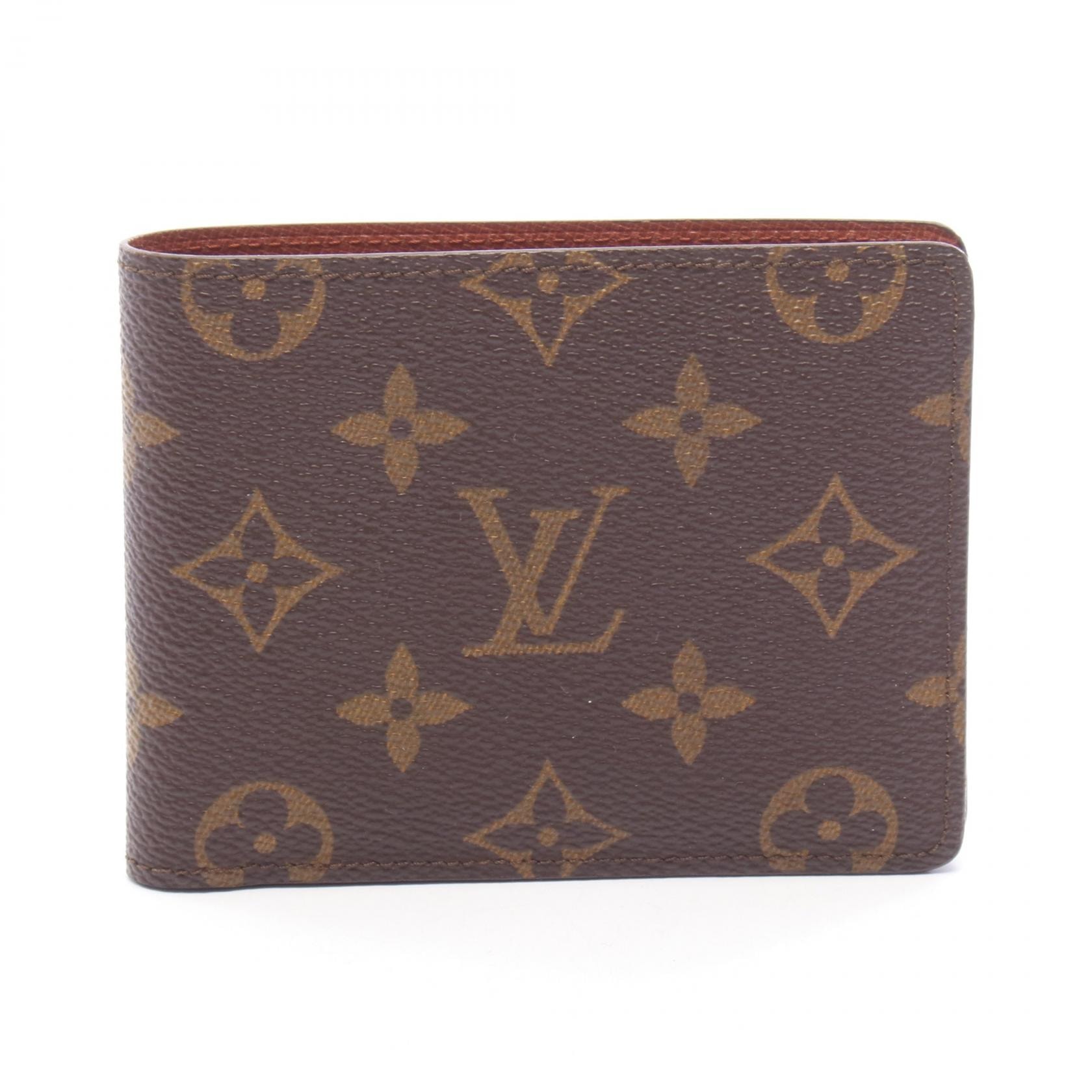 ルイ・ヴィトン LOUIS VUITTON ポルトフォイユ ミュルティプル 二つ折り財布 財布 レザー PVC モノグラム メンズ レディース ブラウン系 M60895 【中古】