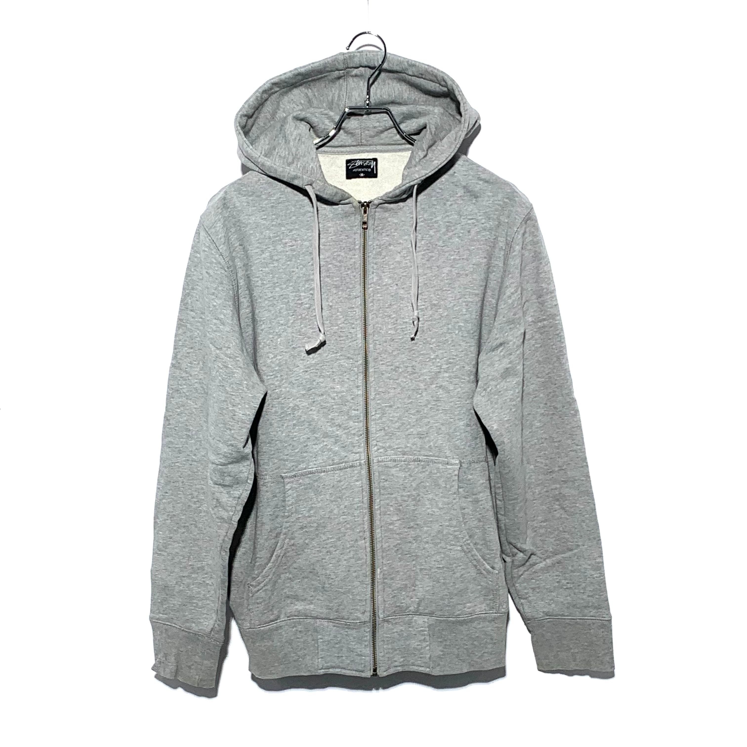STUSSY Back Arch Logo Zip Hoodie grey