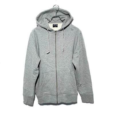 STUSSY Back Arch Logo Zip Hoodie grey
