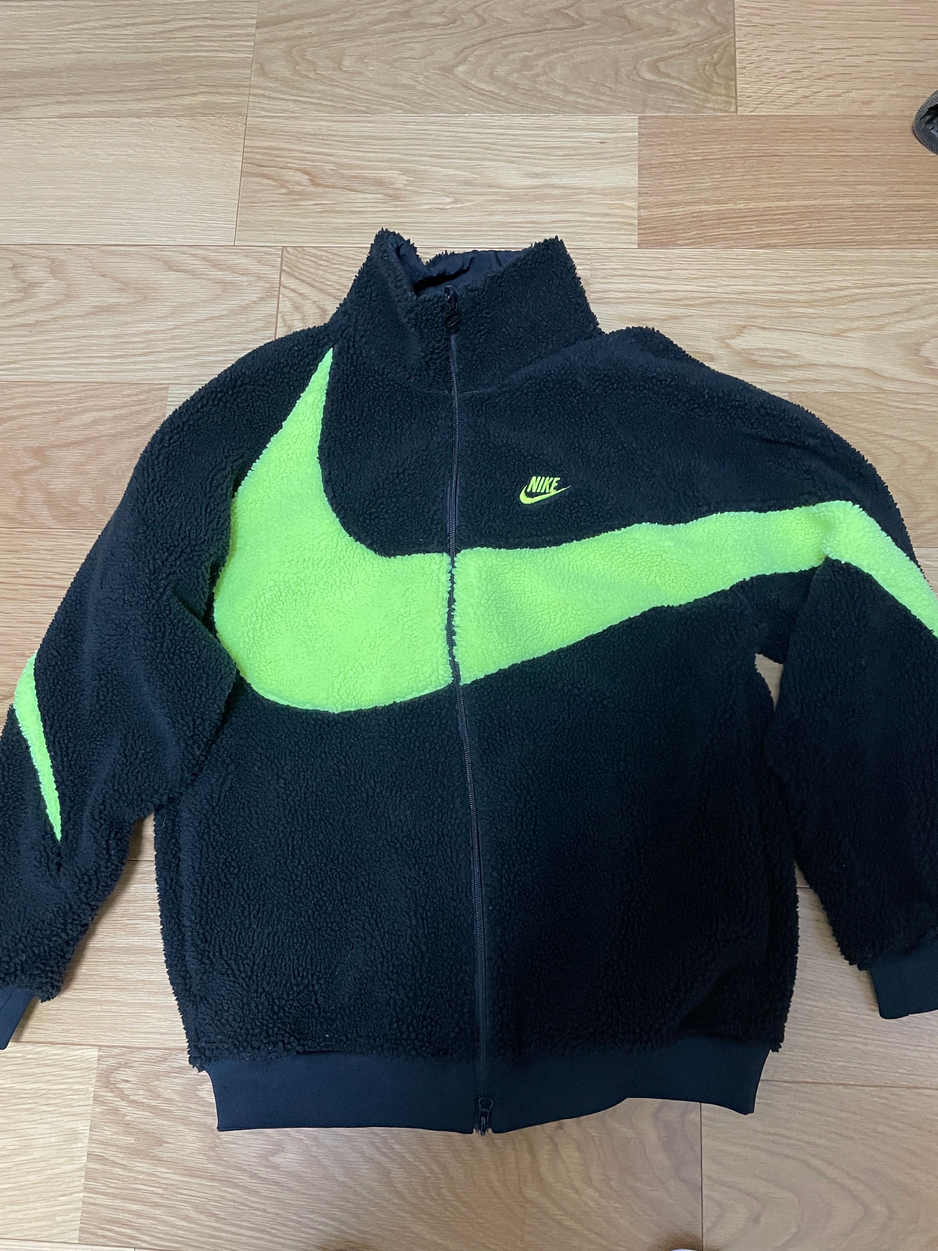 Nike Big Swoosh Reversible Boa Jacket"Black Neon"