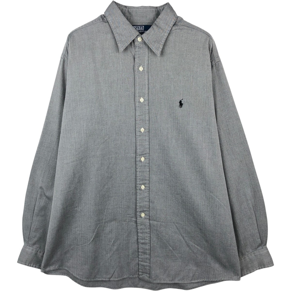 古着 ラルフローレン Ralph Lauren LOWELL SPORT ヘリンボーン 長袖 コットンシャツ メンズXL相当/eaa672925