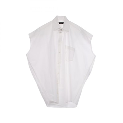 バレンシアガ BALENCIAGA オーバーサイズ ノースリーブ 衣料品 トップス コットン レディース ホワイト系 725394 【中古】
